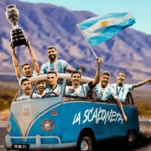 Celebrating Victory on the Scaloneta