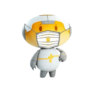 Robot wearing a mask