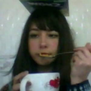 Eating cereal while deep in thought