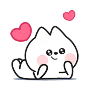 Adorable Blushing Cat with Hearts