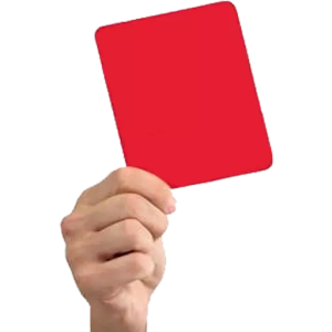 You're out! Red card moment