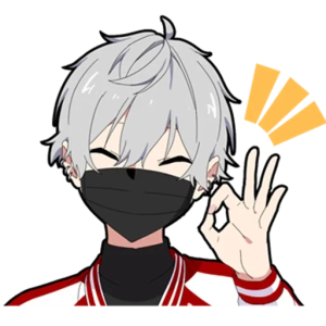 Masked anime character giving an okay sign