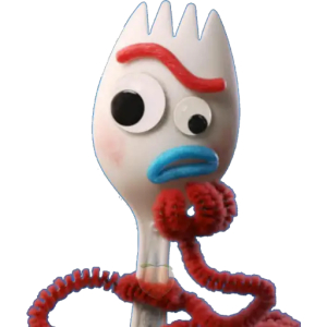 Anxious plastic fork character