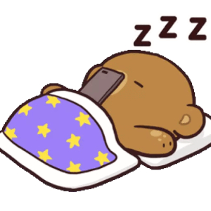 Bear asleep with phone