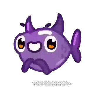 Happy Purple Demon Fish