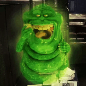 Ghost munching on snacks