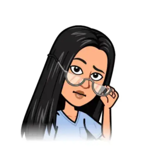 Adjusting glasses with a skeptical look