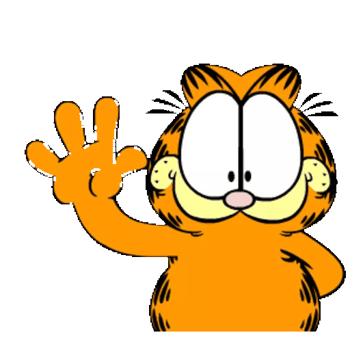 Waving Cartoon Cat