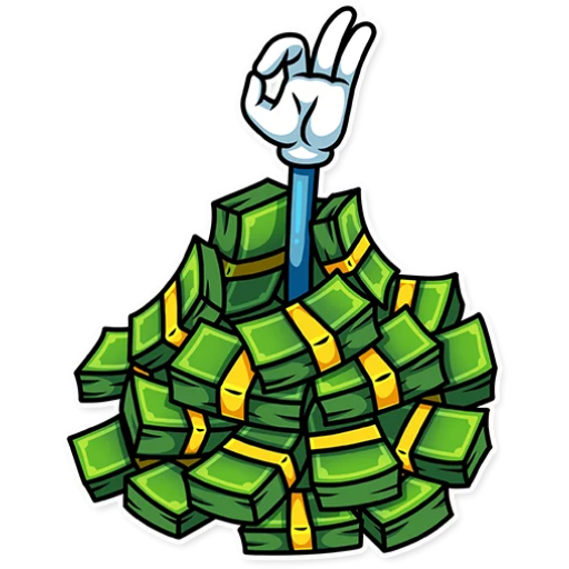 Victory Hand in Money Pile