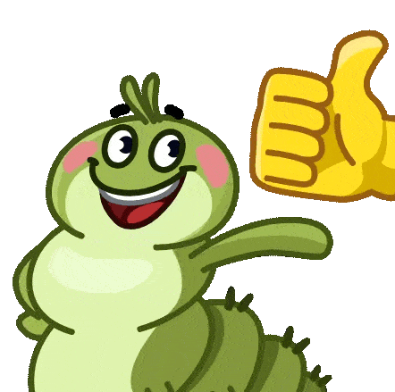 Cheerful Caterpillar Thumbs Up