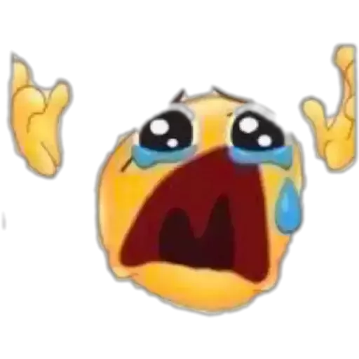Crying Emoji with Raised Hands