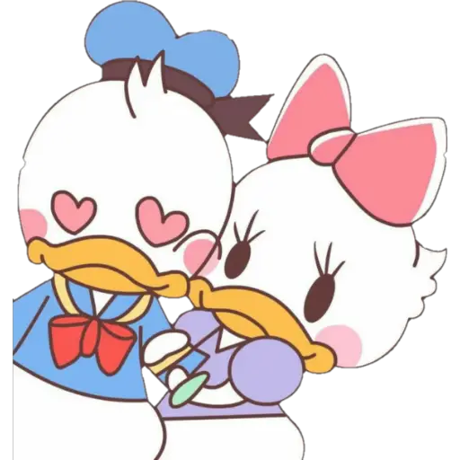 Cute Cartoon Duck Couple