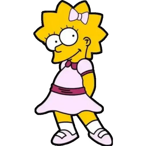 Lisa Simpson Playful Character in Pink Dress