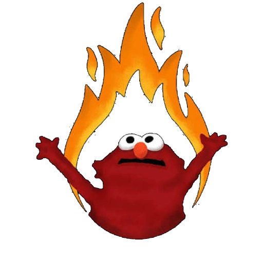 Elmo in flames
