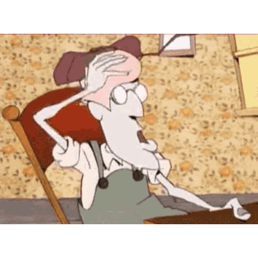 Overwhelmed old man