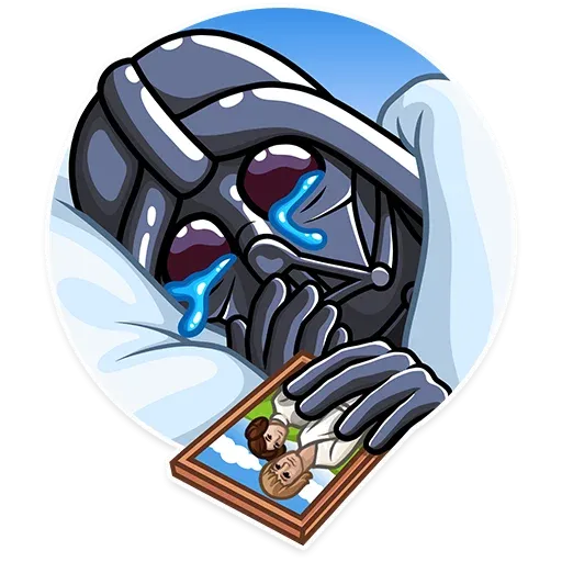 Crying Vader with photo