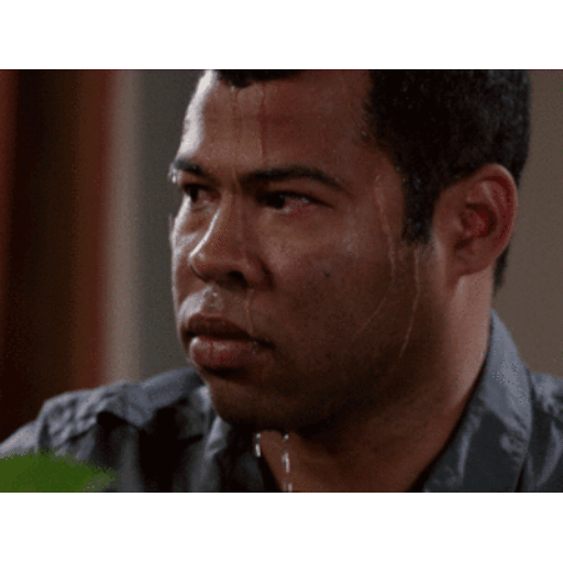 Jordan Peele Sweating under pressure