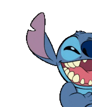 Stitch laughing hard