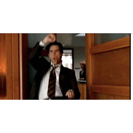 Jim Carrey Celebratory Office Dance