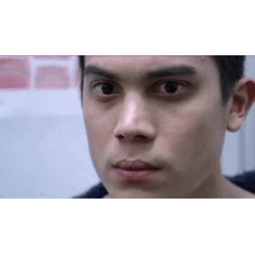 Sweaty tense stare