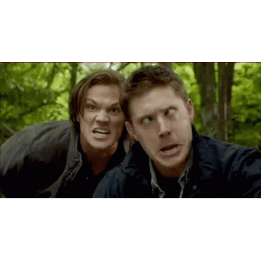 Dean and Sam Winchester shocked