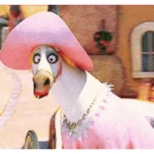 Pink hat bird