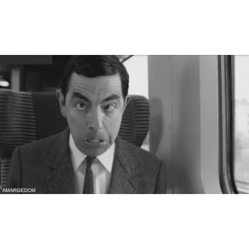 Mr. Bean Awkward train face