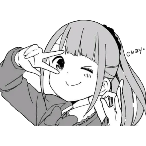 Winking peace sign girl