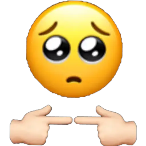 Nervous Emoji with Pointing Fingers