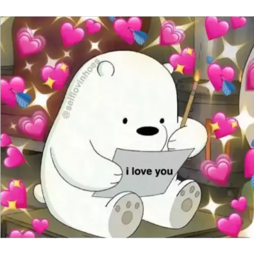 Bear Writing 'I Love You'