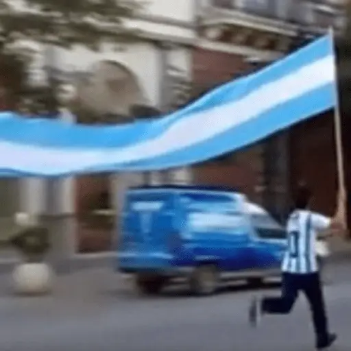 Running with the Argentina Flag
