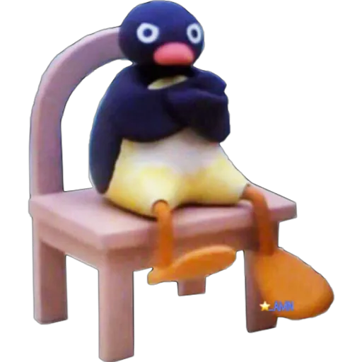 Pouting Penguin on Chair