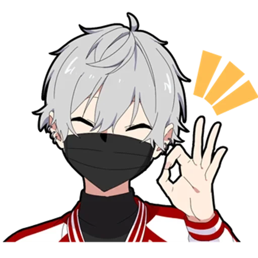 Masked anime character giving an okay sign