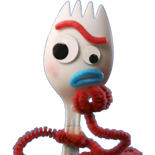 Anxious plastic fork character