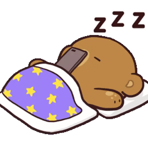 Bear asleep with phone