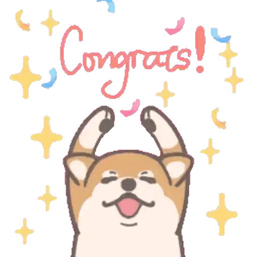 Cheerful Dog Celebrating Congrats