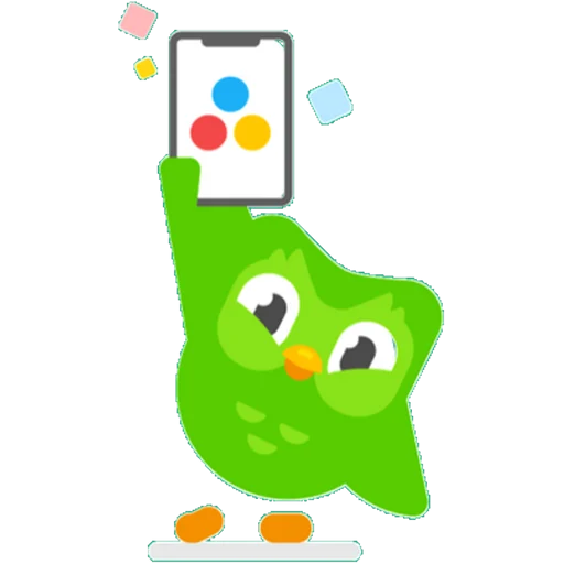 Cheerful Owl Holding a Smartphone