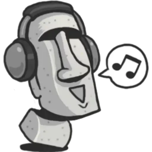 Moai Head Jamming to Tunes
