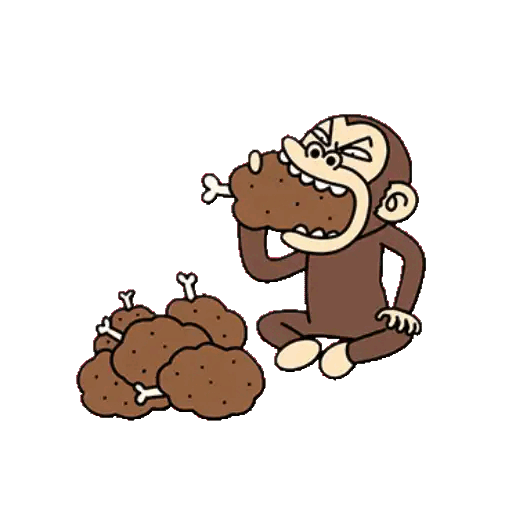 Monkey devours drumsticks