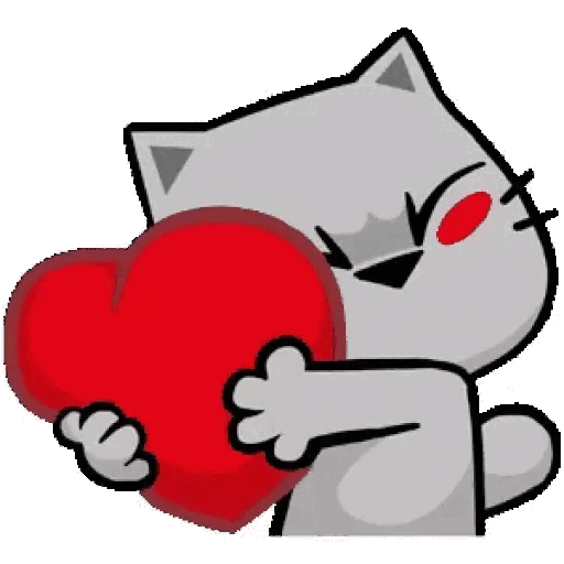 Cat hugging a heart