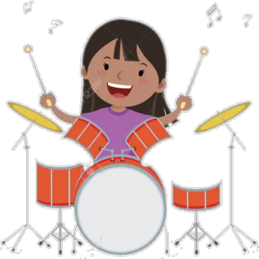 Girl rocking the drums