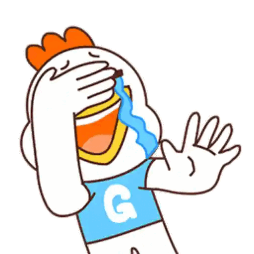 Laughing Chicken Covering Eyes