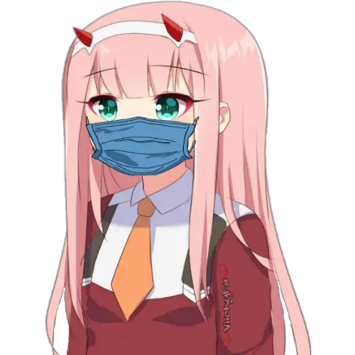 Zero Two in a Face Mask