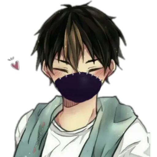 Smiling Anime with Mask