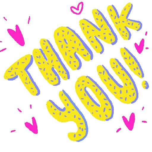 Bright Thank You with Hearts