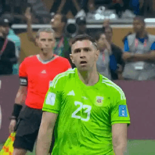 Goalkeeper's Confident Reaction