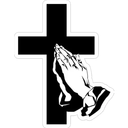 Praying Hands on Cross