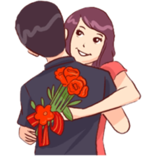Surprise Hug with Flowers