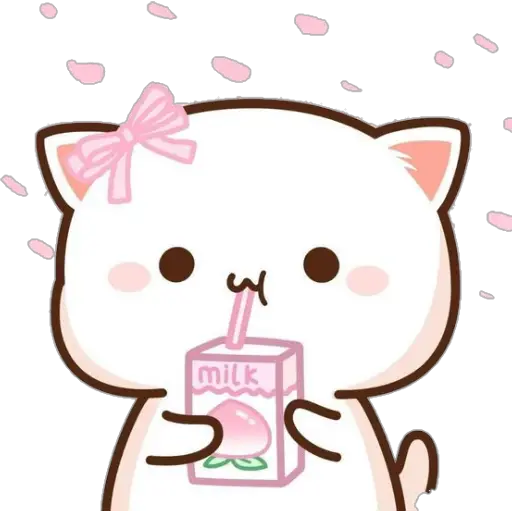 Adorable Cat Enjoying Milk
