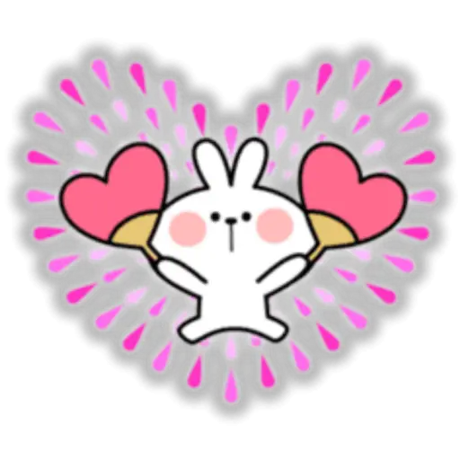 Bunny with Heart Balloons